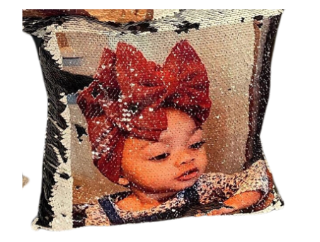 Personalized Square Sequin Photo Pillow – Magic Reveal Keepsake